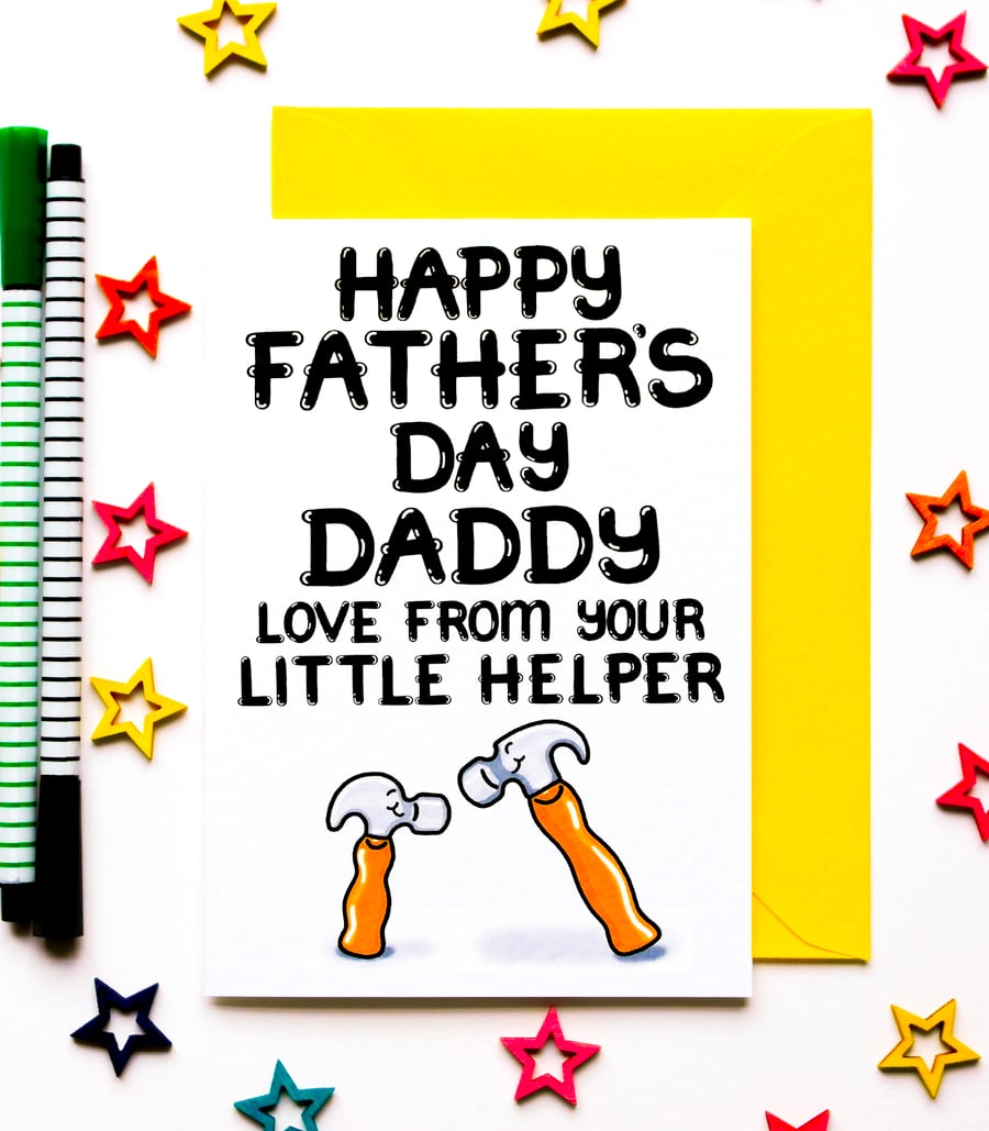 Father's Day Card From Small Son, Daughter, Cute Fathers Day DIY Card For Daddy 