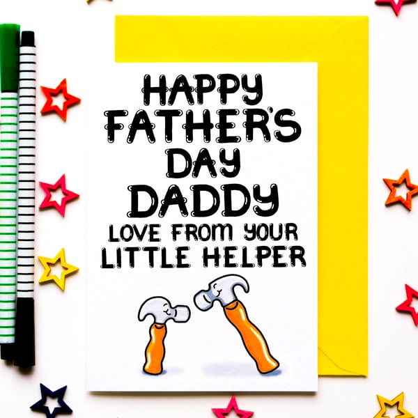Father's Day Card From Small Son, Daughter, Cute Fathers Day DIY Card For Daddy 