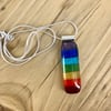 Rainbow Chakra Glass Necklace with silver plated bail and chain