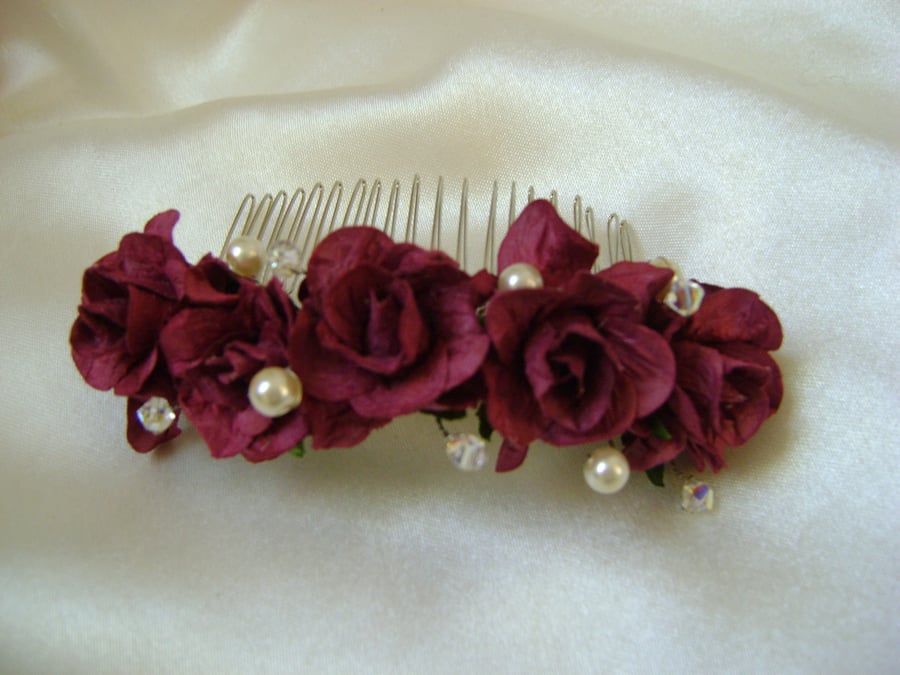 Burgundy Wild Rose Comb