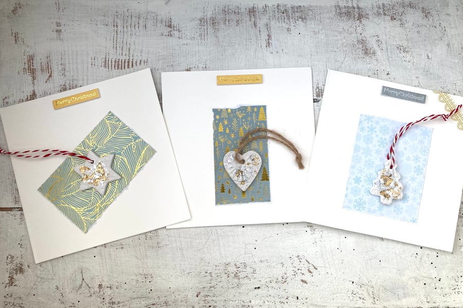 Christmas card set of 3, gift and card combined, stocking filler