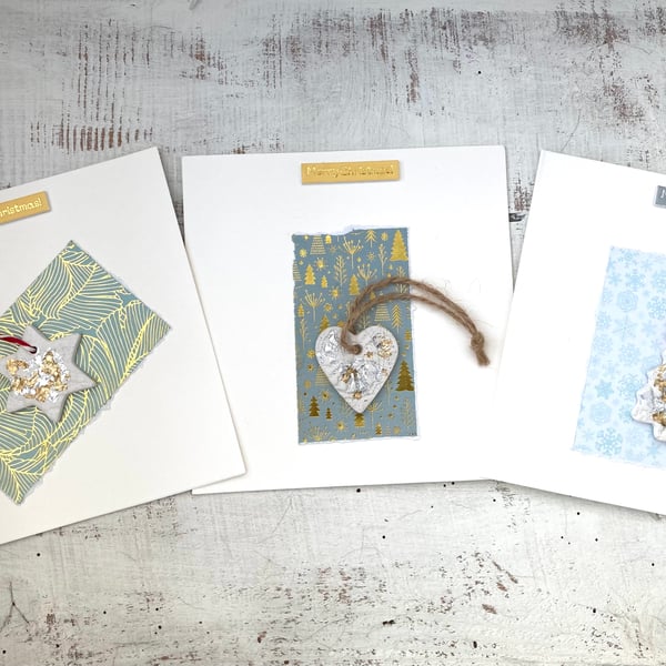 Christmas card set of 3, gift and card combined, stocking filler