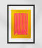 Punk Typography Linocut Print - Neon Pink & Yellow Handmade Art