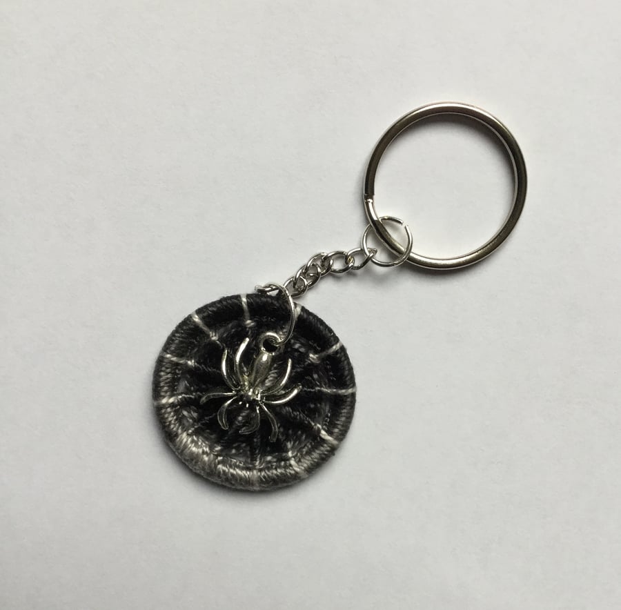 Dorset Button Keyring Bag Charm with Spider