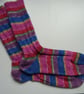 Hand-cranked Knitted Ribbed Wool Socks Size 6 to 7 - Image 3