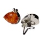 Handmade Baltic Amber Teardrop Stud Earrings in Fine Silver & Sterling Silver - Image 7