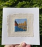 Autumn trees and lake landscape 'mini art' embroidered card