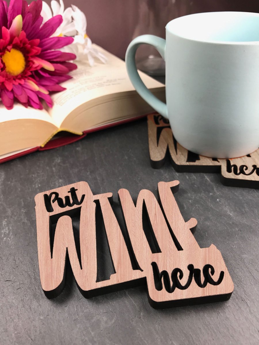 Individual Put Wine Here Coaster