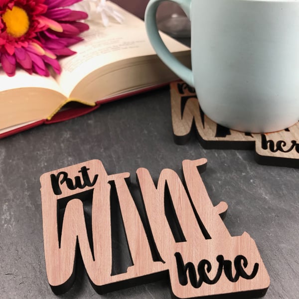 Individual Put Wine Here Coaster