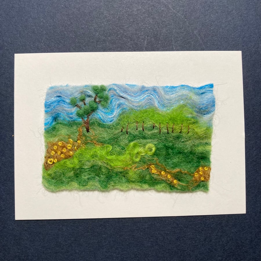 Small Felted ACEO landscape picture (17)