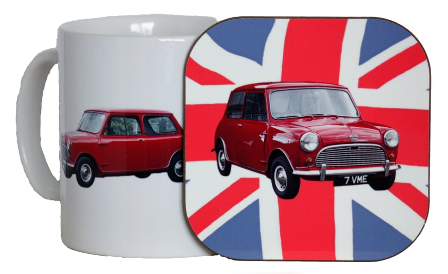 Austin Seven Mini Mug and Coaster Gift Set for classic car lovers