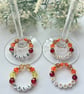 Personalised Autumn Wine Glass Charms Handmade