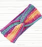 Crochet headband, ear warmer. Pastel rainbow twist ear warmer. Rainbow headband. - Image 7