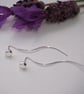 Small Argentium silver stud earrings with extended ear wire - Image 8