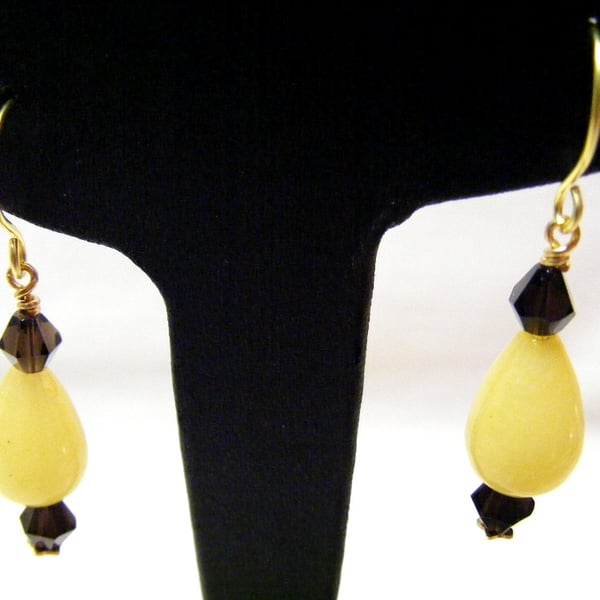 Smokey Quartz and Quartzite Gemstone Drop Earrings