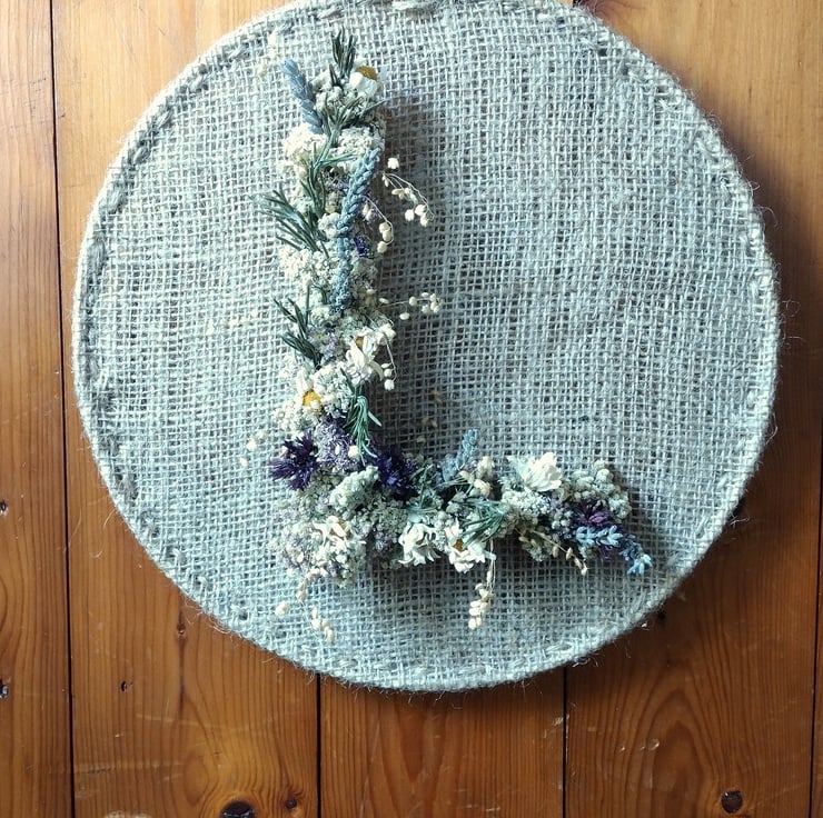 Personalised dried flower wall hanging made t... Folksy