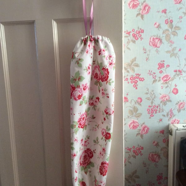 Carrier bag holder made in Cath Kidston Rosali fabric