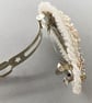 Bridal Peach Pearl Beaded Vintage Style Hair Barrette Clip - Image 5