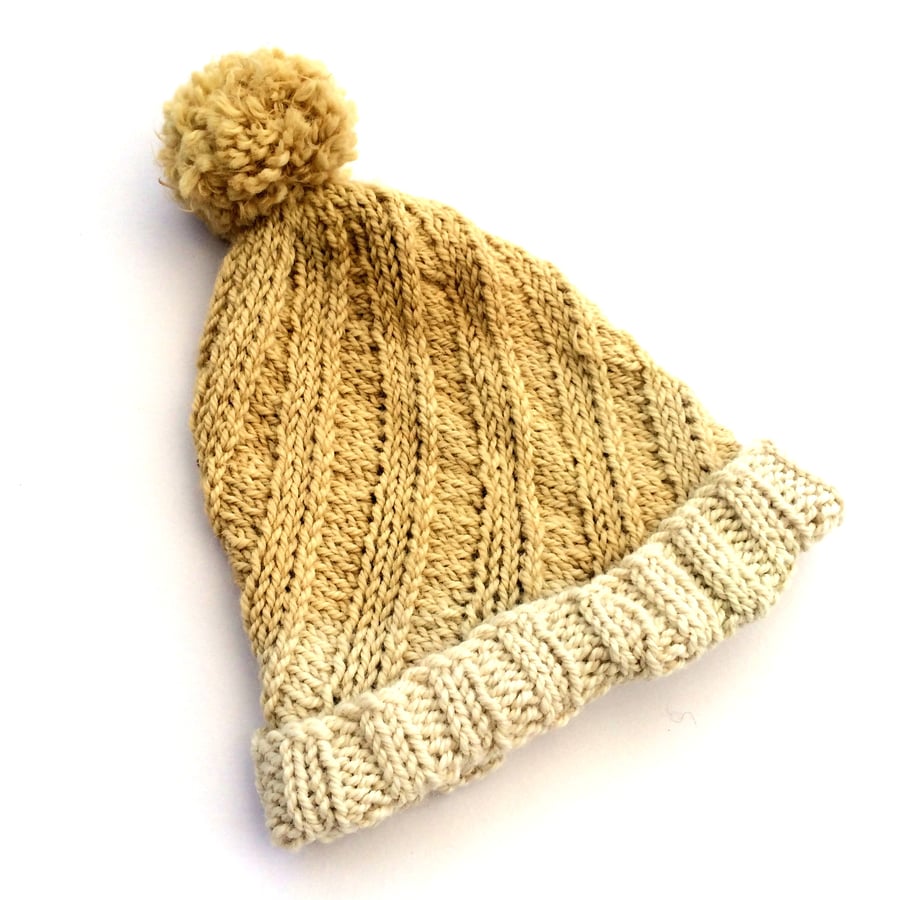 Barberry Yellow Hand Dyed Alpaca Beanie Hat