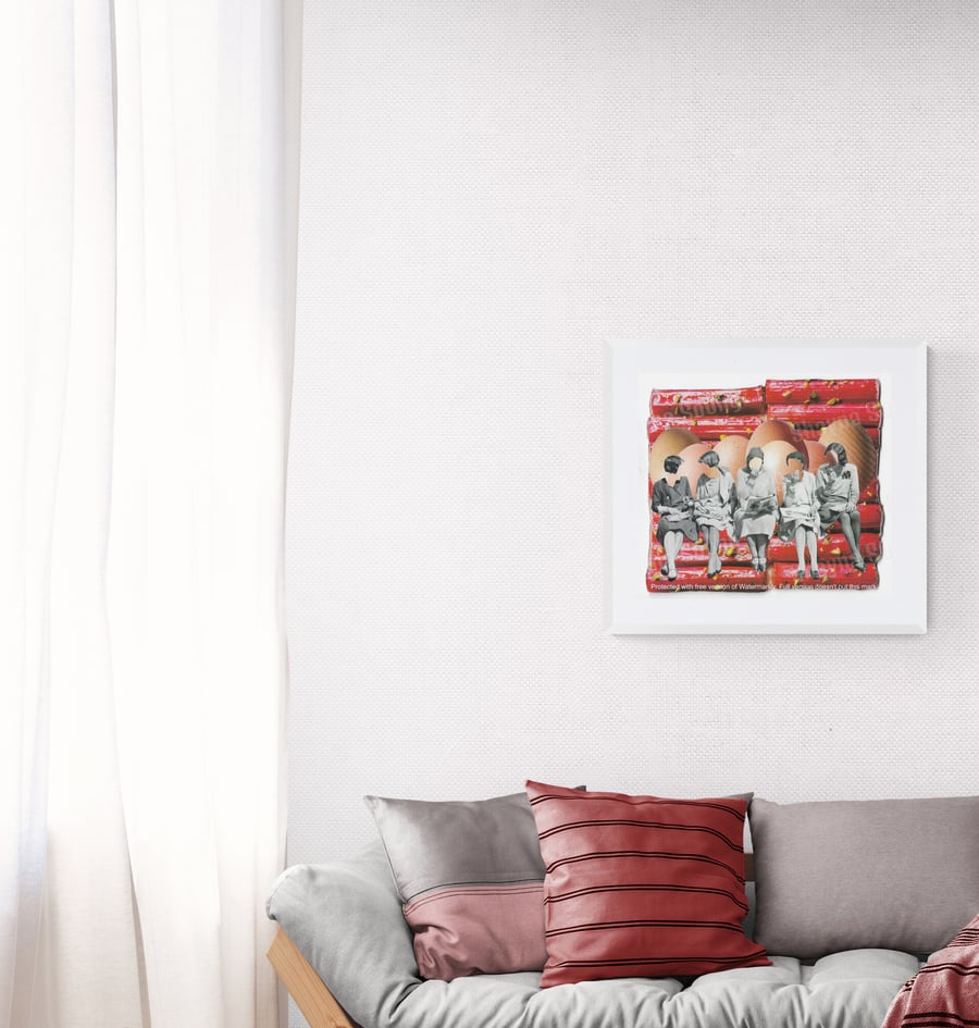 'The Luncheon' print of handmade collage