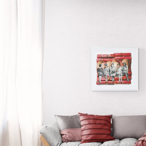 'The Luncheon' print of handmade collage