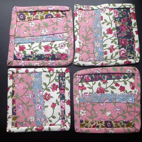 Patchworked textile Coaster set