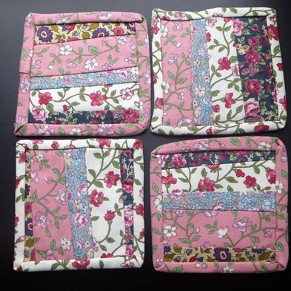 Patchworked textile Coaster set