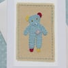 Little Bear hand-stitched miniature on card, for lovers of bears everywhere!