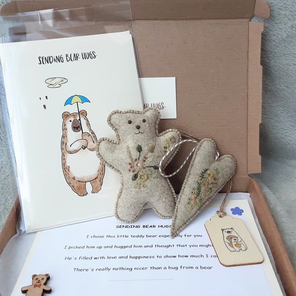Teddy Bear letterbox gift, sending bear hugs birthday box, all occasions gift