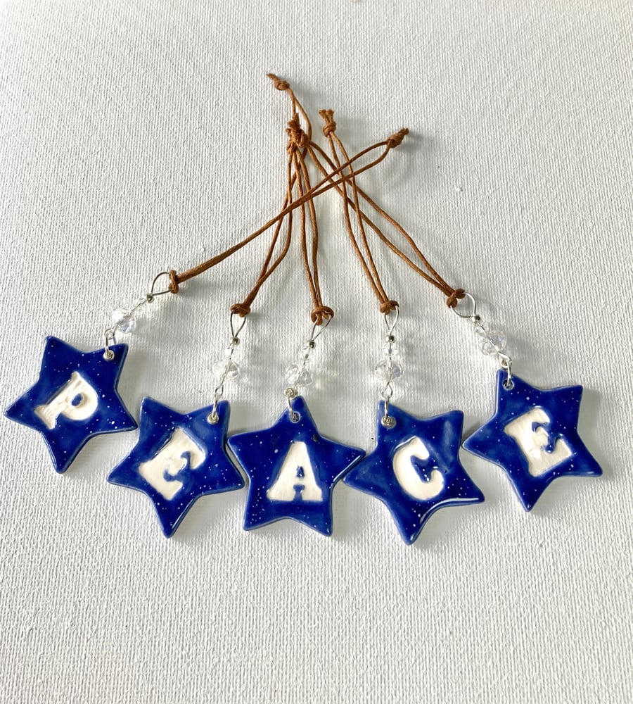 Peace Stars light catcher decorations Folksy