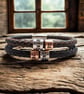 70th Birthday Gift - Personalised Leather Bracelet - Dad Brother Grandad Husband - Image 1
