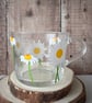 Daisy Glass Mug, Floral Glass Mug, Spring Flower Cup, Botanical Gift - Image 3