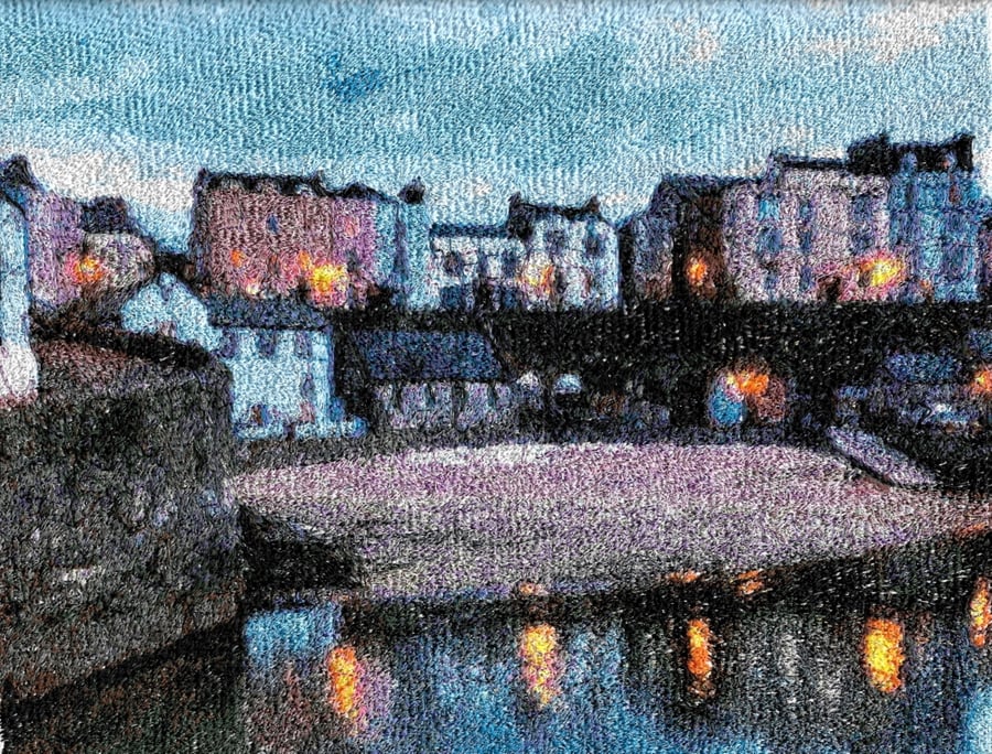 Tenby II.  A beautiful, mounted, machine embroidered work of art.