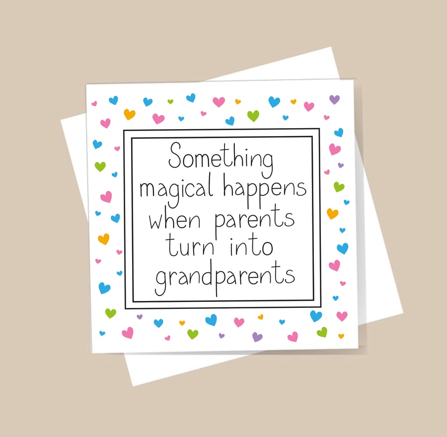 Grandparents Card - first grandchild, new baby, blank inside, free delivery