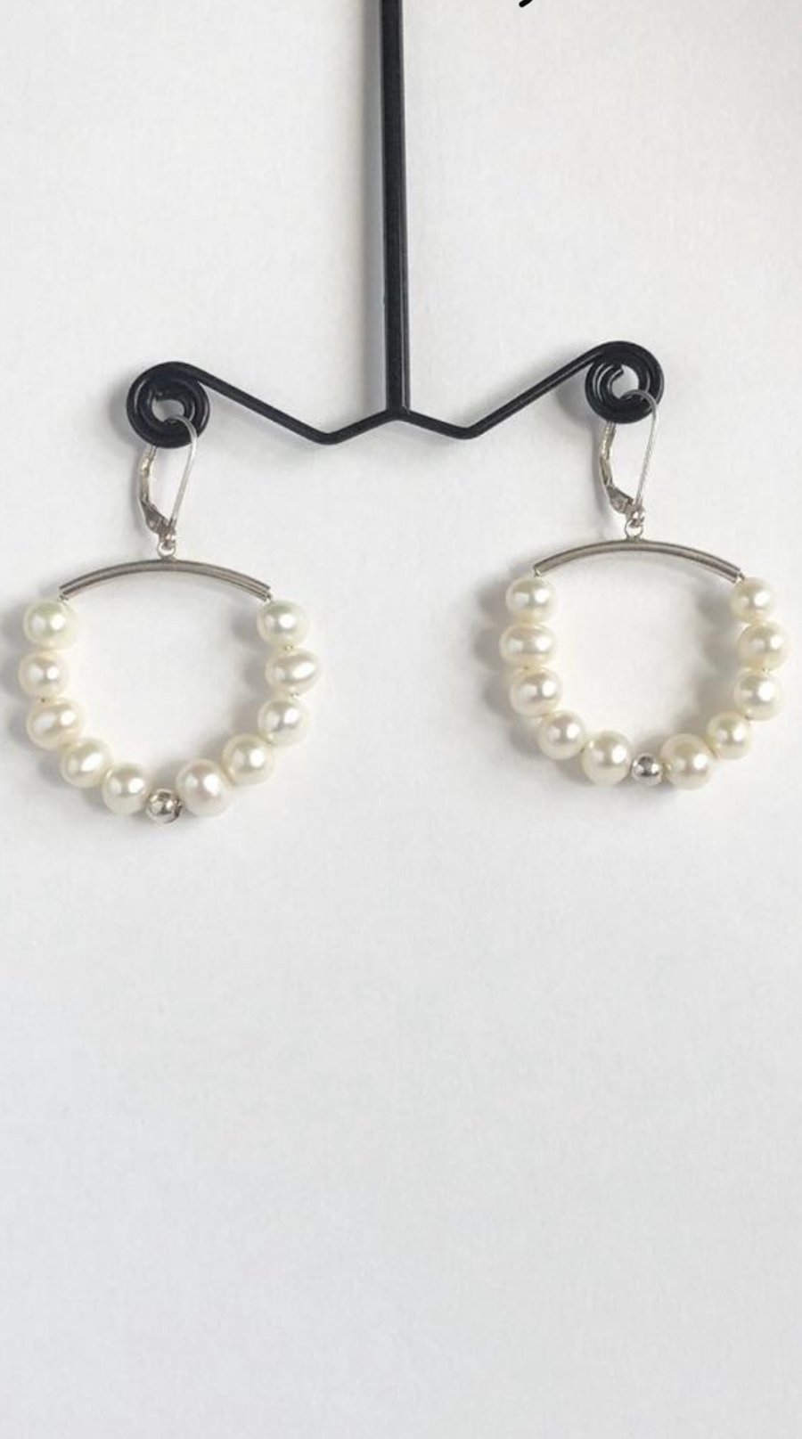 Freshwater Cultured Hoop Pearl Earrings 