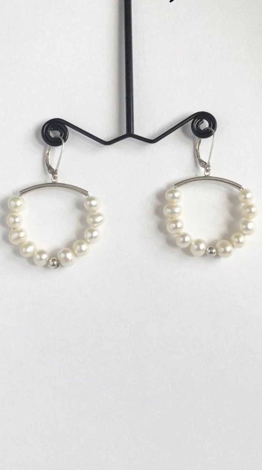 Freshwater Cultured Hoop Pearl Earrings 