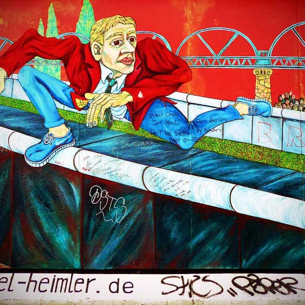Berlin Wall Graffiti Artwork Street Art Mural Germany 18"x12" Print