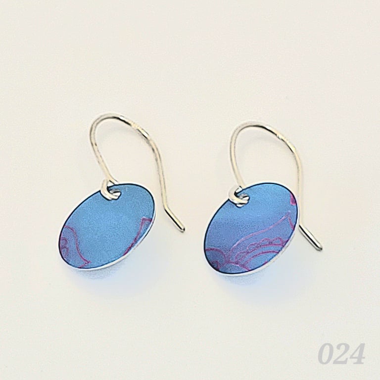 024 - Handmade Aluminium and Silver Reversible Earrings