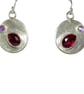 Sterling Silver Earrings with Garnet & Amethyst – Handmade - Image 2