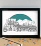 Naples Skyline Art Print - Image 1