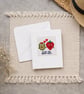  Handmade Love Note, Whimsical Greeting for Couple, Handmade Cross Stitch Card