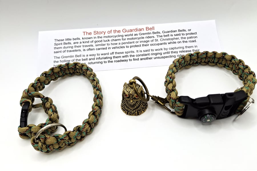 Bikers Gift Box, Bikers Bell Gremlin Bell, Paracord Bracelet , Paracord Lanyard