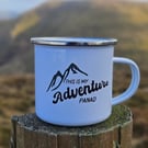 Enamel Hiking mug, Adventure Mug, Welsh Mountain Mug, Mwg Cymraeg, Hiker Gift