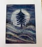 Christmas Tree Landscape Art Card. - Image 3