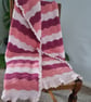 Pretty pink crochet baby blanket,  striped ripple effect, newborn gift - Image 4