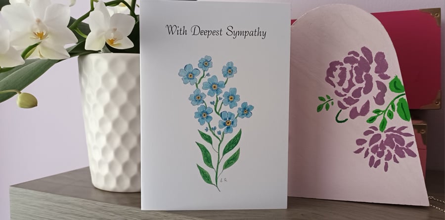 Forget Me Not Floral Sympathy Card. Free UK Delivery.