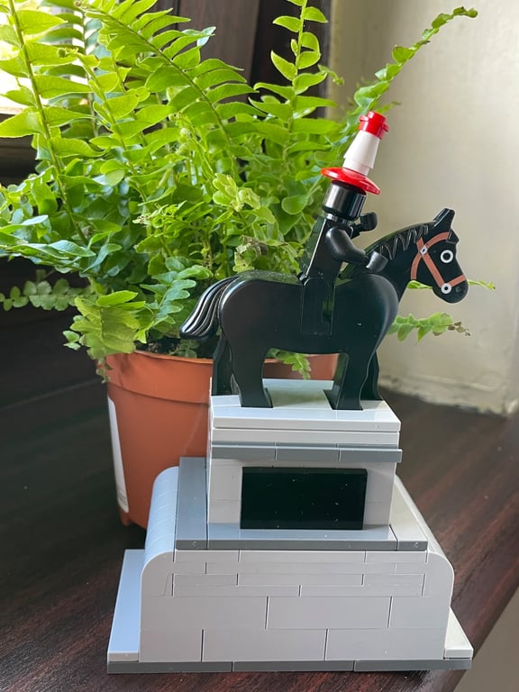 Glasgow's famous Duke of Wellington statue in Lego.