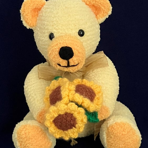 Special Occasion Yellow Bear with a Sunflower bouquet 