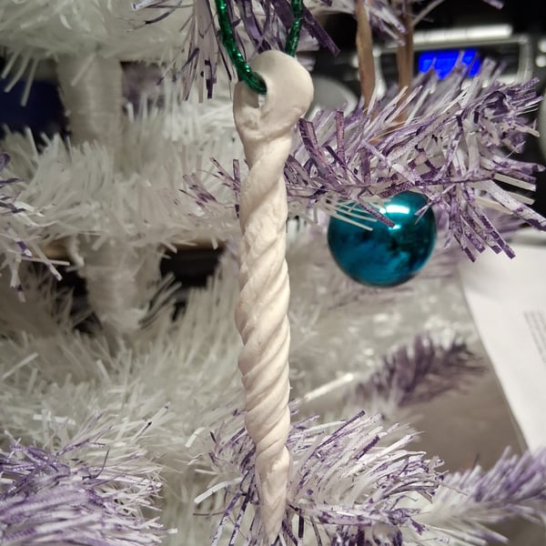 Decorations Porcelain Icicle textured Hand made Tree Hangings.