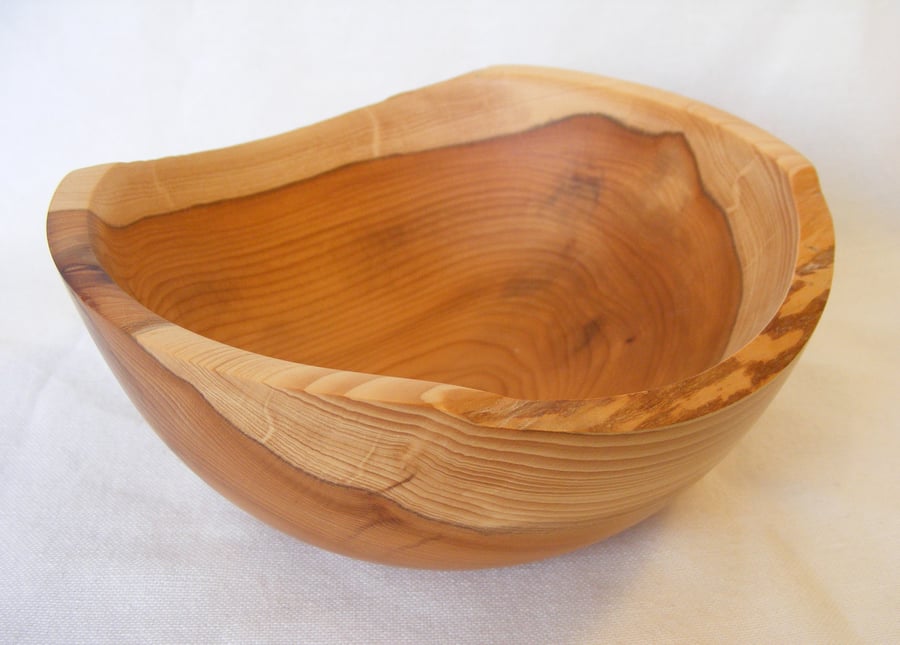 Natural edge yew bowl